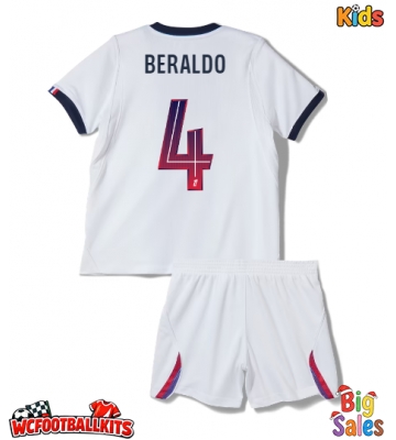 Paris Saint-Germain Lucas Beraldo #4 Replica Away Stadium Kit for Kids 2026-27 Short Sleeve (+ pants)